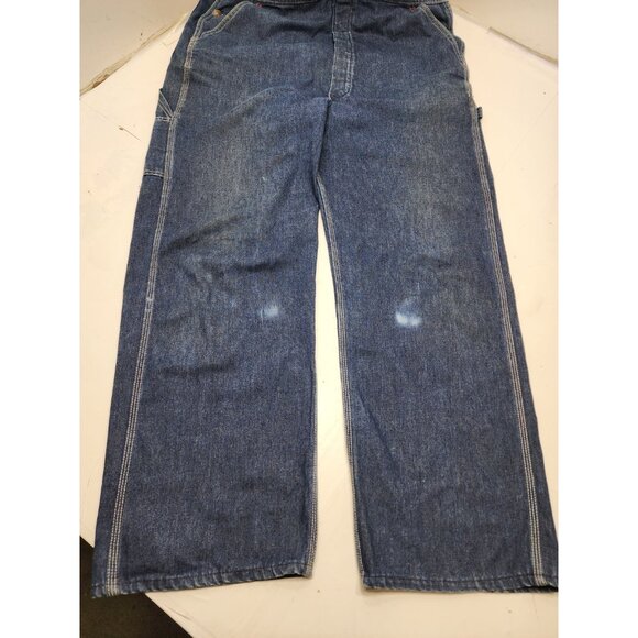 Big Mac Bib Mens Overalls Denim Square Bak Button Fly USA Made 42-44 x 32" - Picture 5 of 11